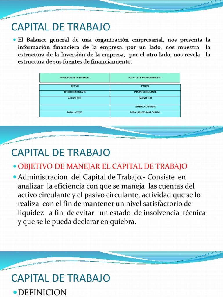 08.-Capital de Trabajo PDF | PDF | Capital de trabajo | Capital (economía)