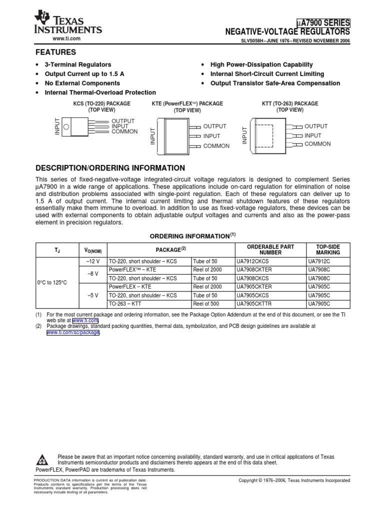 Ua7900 Series PDF | PDF | Electricity | Electronics