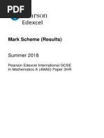 Mark Scheme (Results) : Summer 2018