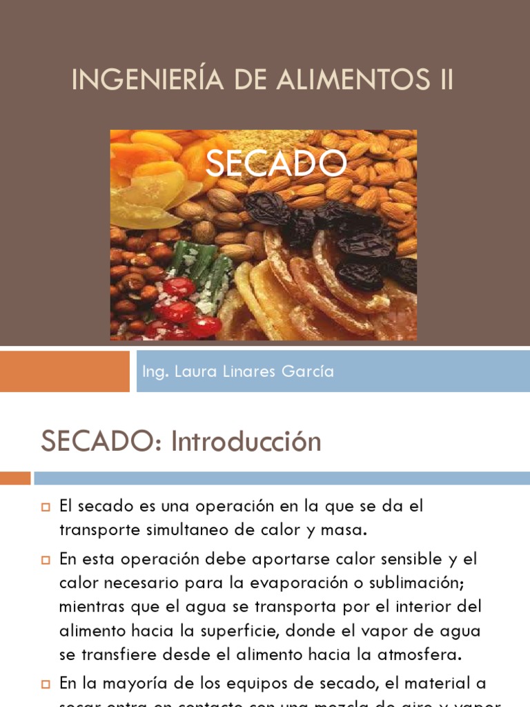 Ingeniería de alimentos II: Secado de alimentos - Fundamentos y curvas ...