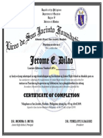 Jerome E. Dilao: Certificate of Completion