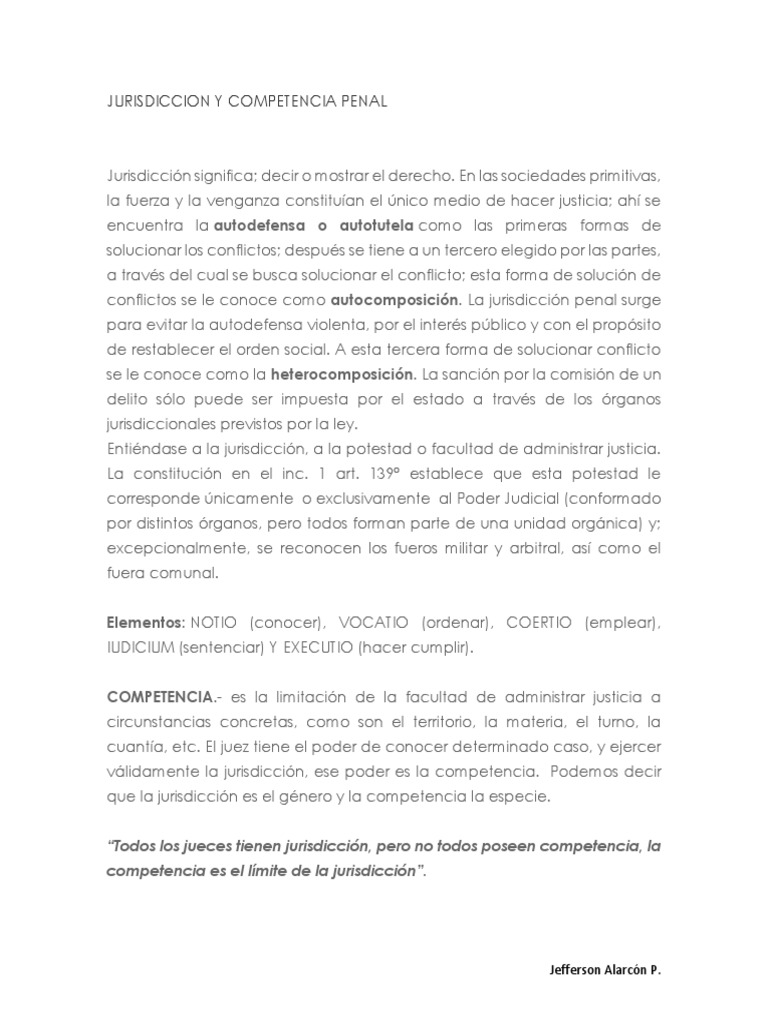 Jurisdiccion y Competencia Penal | PDF | Competencia (ley) | Jurisdicción