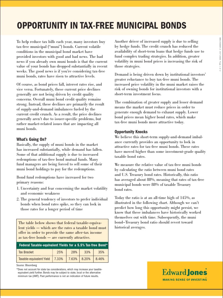 Tax Free Municipal Bonds PDF Municipal Bond Bonds (Finance)
