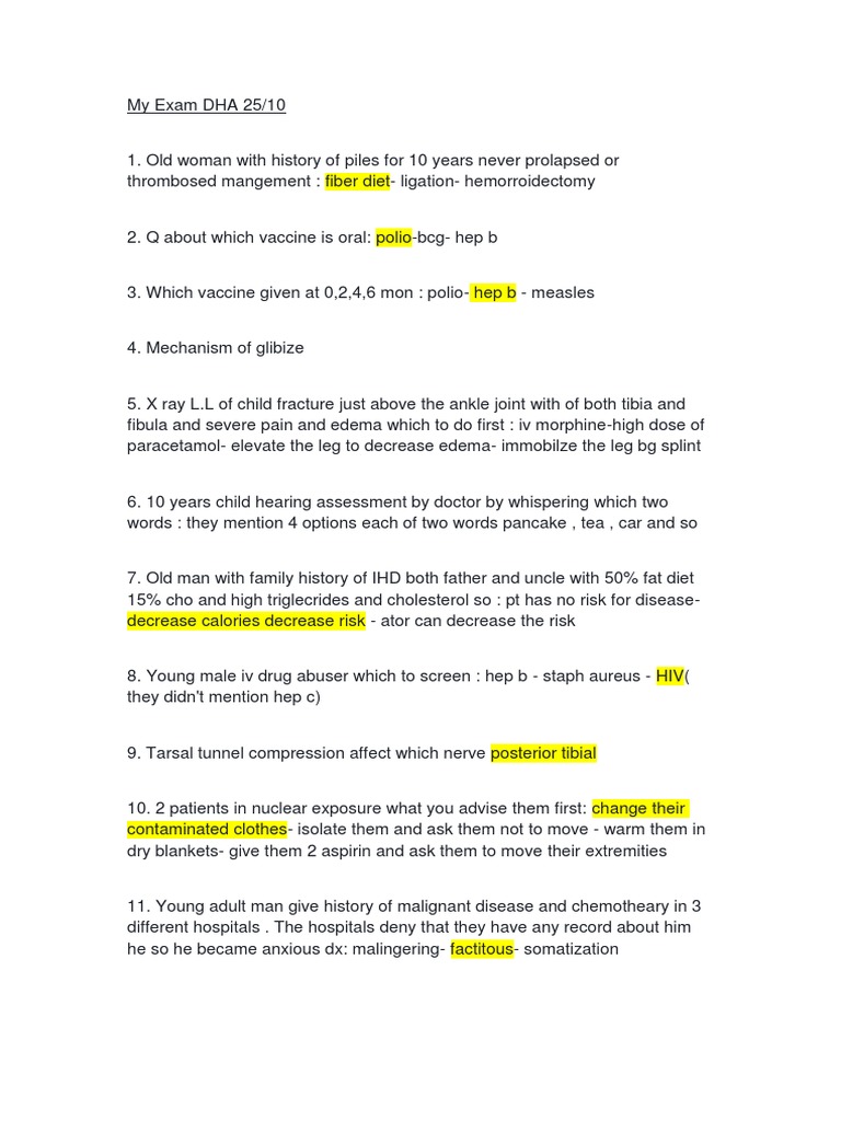 DHA Exam Practice Questions and Cases | PDF | Anemia | Pregnancy