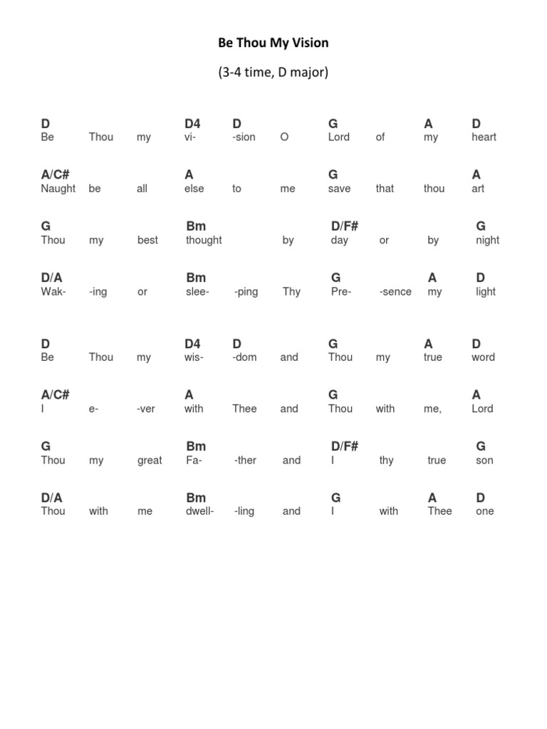 Be Thou My Vision Chords and Lyrics | PDF