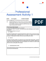 Professional Assessment Activity 1 Worksheet 1 1