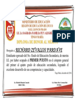 Diploma Sagrada 2018 Palmiro