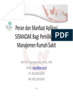 Peran Dan Manfaat Aplikasi SISMADAK Bagi Pemilik Dan Manajemen Rumah Sakit - 18 Jan 2018