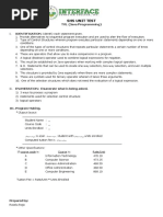 Shs Unit Test: TVL (Java Programming)