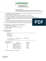 Shs Unit Test: TVL (Java Programming)