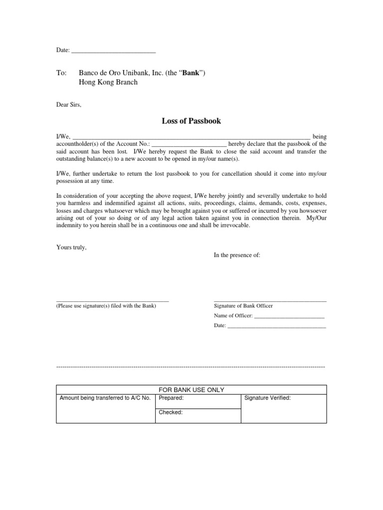 To Banco de Oro Unibank, Inc. (The "Bank") Hong Kong Branch PDF