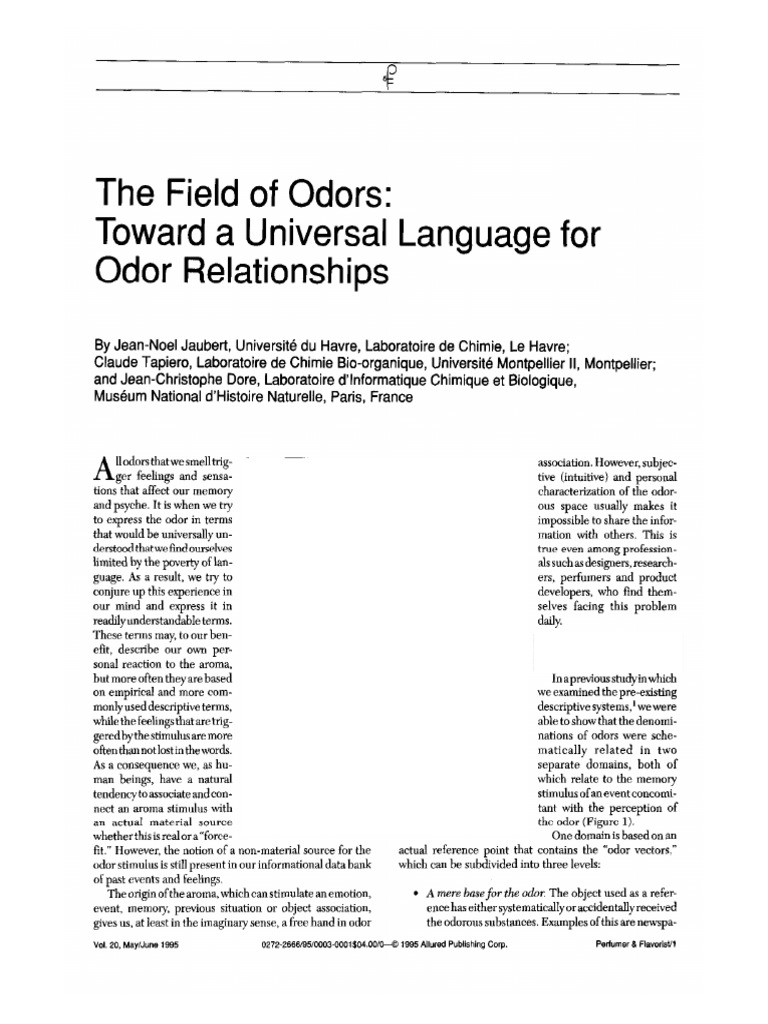 Towards Universal Language of Scents | PDF | Odor | Olfaction