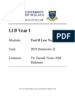 LLB Year 1: Year: 2019 (Semester 2) Lecturer: Dr. Faizah Nazri Abd Rahman