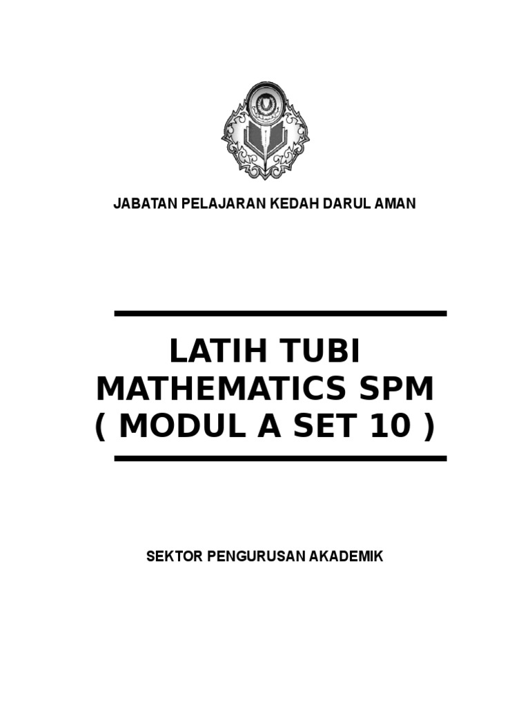 Mathematics SPM Practice Module A Set 10 | PDF | Matrix (Mathematics ...