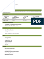 Resume of Avinash Kanaujia for Electrical Engineer Position