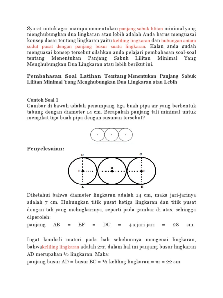 Panjang Sabuk Lilitan Minimal