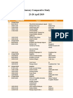 Itinerary Comparative Study 23-28 April 2019