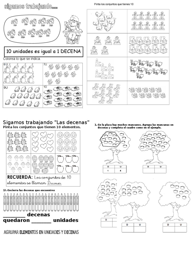 Actividades para aprender decenas | PDF | Arte