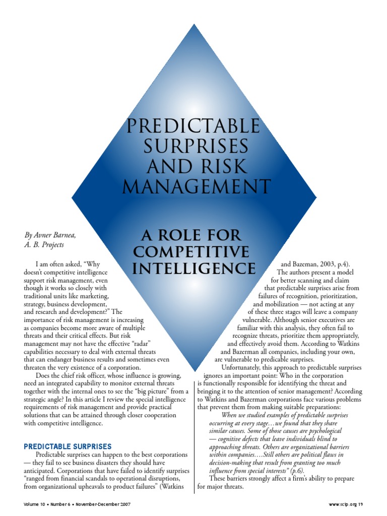 Competitive Intelligence in Risk Management | PDF | Risk Management | Risk