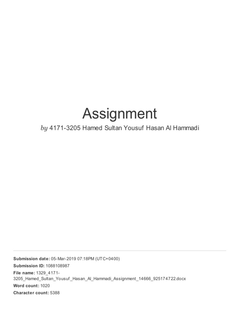 Assignment: by 4171-3205 Hamed Sultan Yousuf Hasan Al Hammadi | PDF