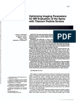 Optimizing Imaging Parameters For MR Evaluation of The Spine