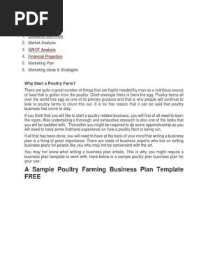 Poultry Farming Business Plan Template