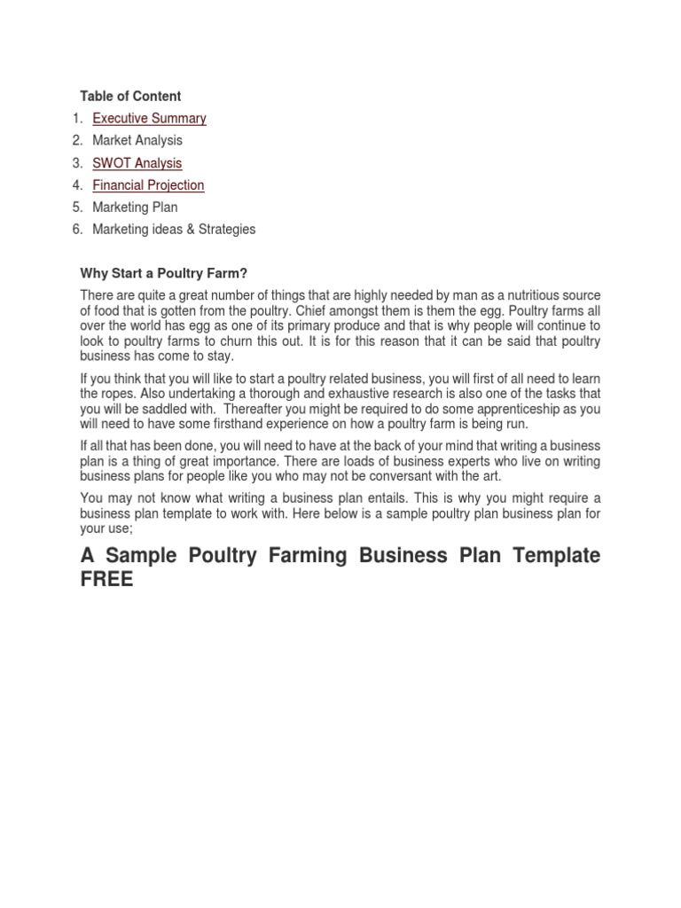 business plan for farming template