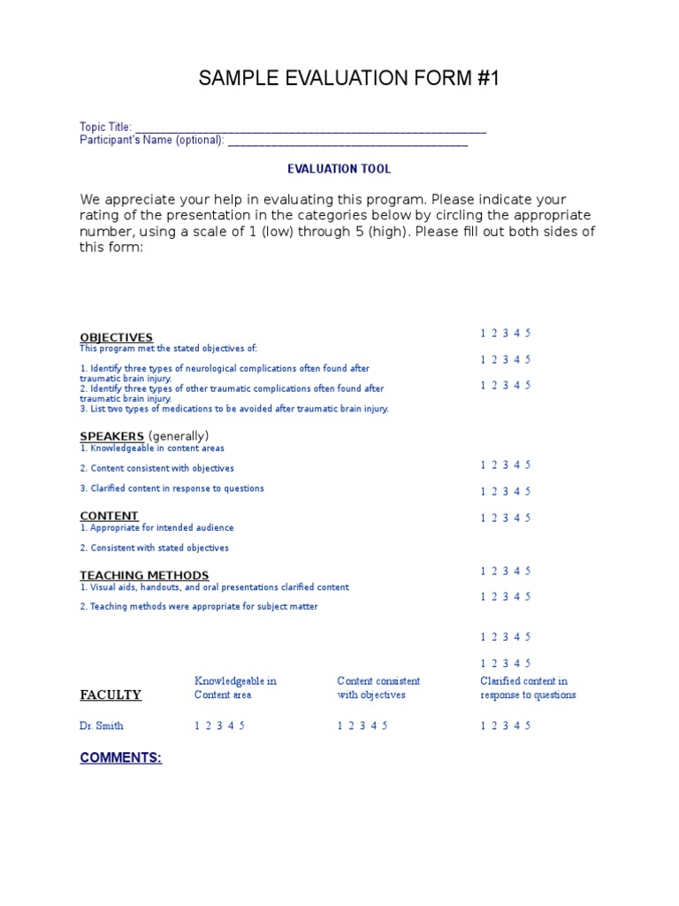 Sample Evaluation Form #1 | PDF | Career & Growth