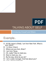 Talking About Self: Introducing Oneself and Others