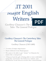 LIT 2001 Major English Writers 1: Geoffrey Chaucer's The Canterbury