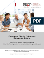 Encouraging Effective Performance Management Systems