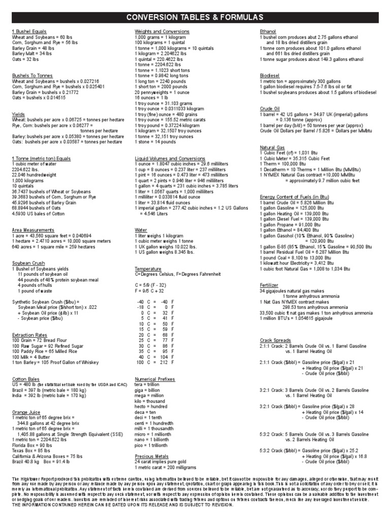 Bushel to Metric Conversions Guide | PDF | Pound (Mass) | Gallon
