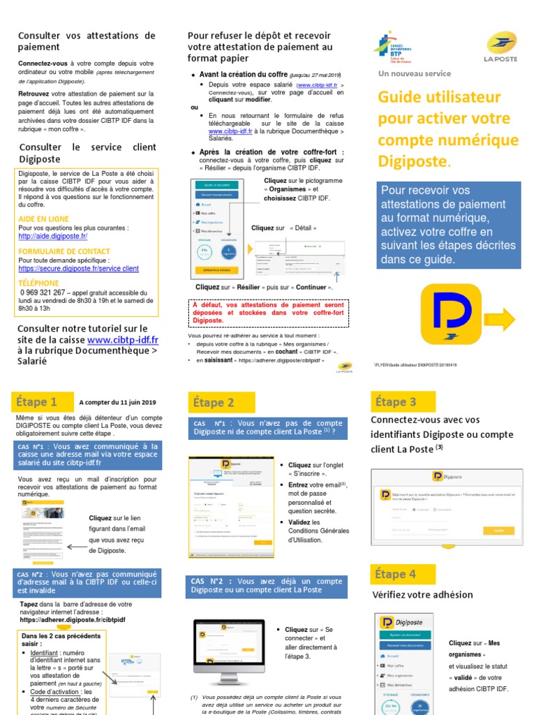 Guide Utilisateur DIGIPOSTE T l chargement Application Guide Utilisateur DIGIPOSTE T l chargement Application