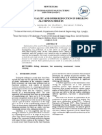 Hole Quality and Burr Reduction in Drilling Aluminium Sheets
