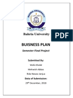Buisness Plan: Bahria University