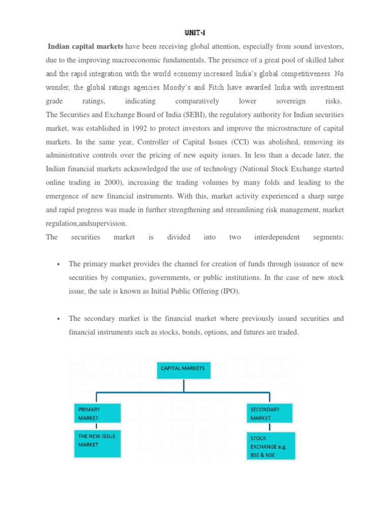 Overview of Indian Capital Markets | PDF | Securities (Finance ...