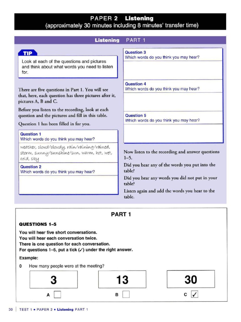 Bella Listening Ket Practice Test 1 Pdf