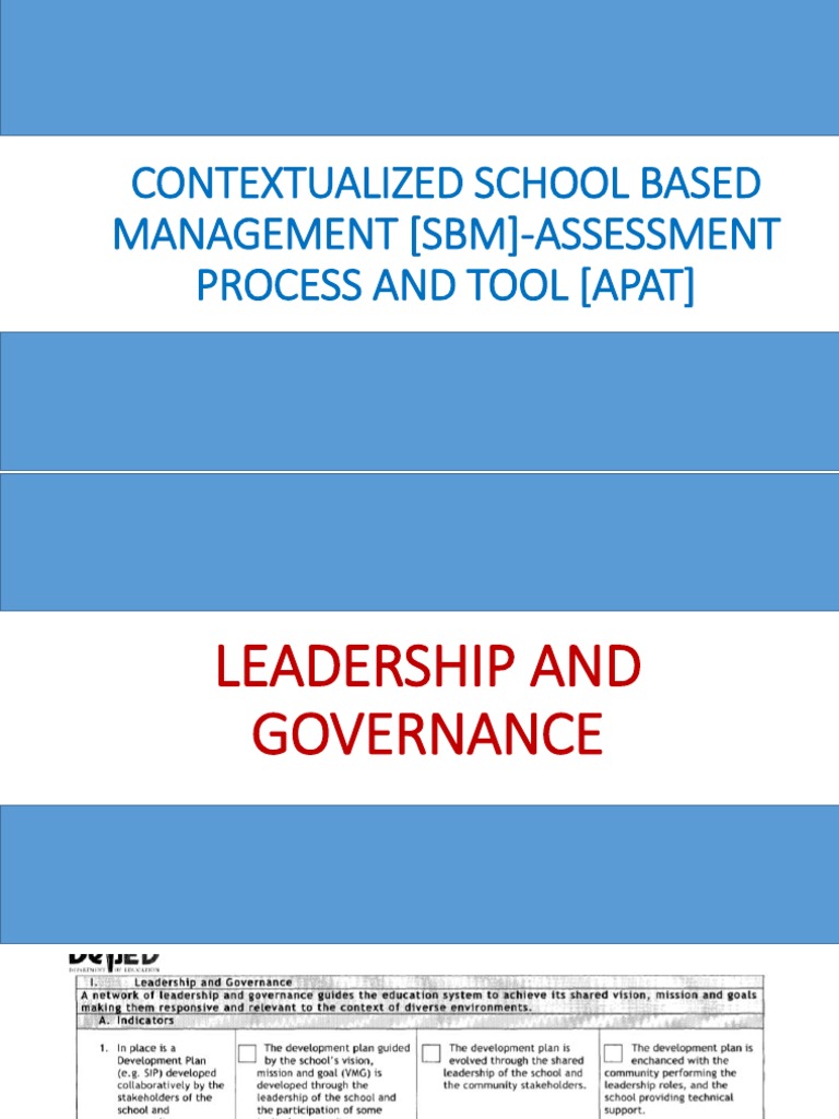 SBM Framework for School Development | PDF | Community | Leadership