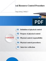 Standard Physical Resource Control Procedure: - No.22 Zhang Lihong Molly