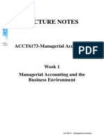 ACCT6173-Managerial Accounting Week 1