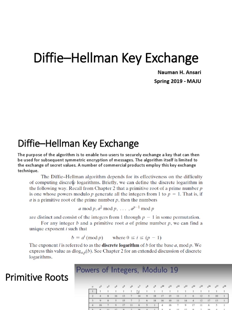 7 - Diffie-Hellman Key Exchange | PDF