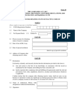 Form 38 - Application For Obtaining Status of Inactive Company