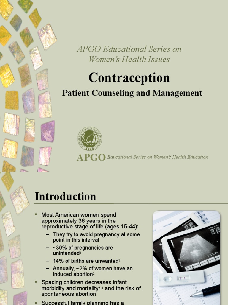 Contraception: APGO Educational Series On Women's Health Issues | PDF ...
