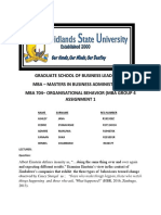 Organizational Behaviour Assiggnment 1 Group 4