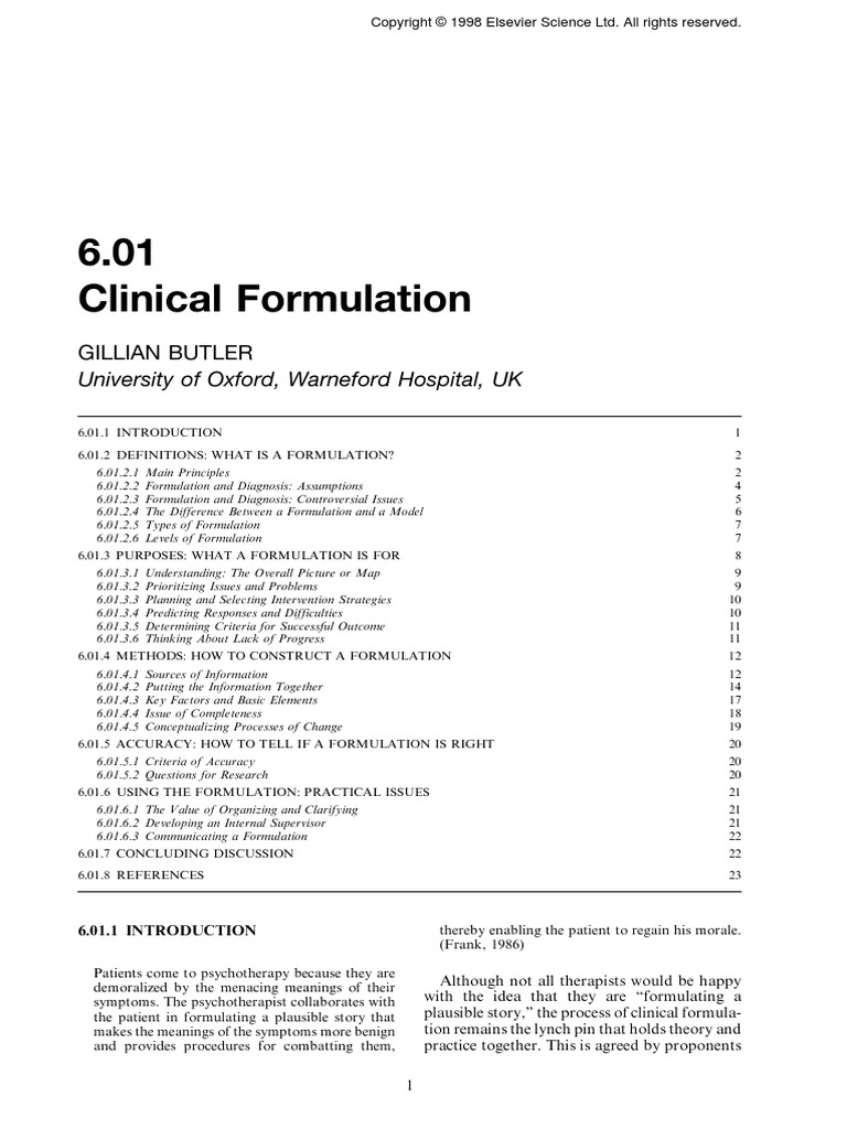 6 01 clinical formulation gillian butler university of oxford