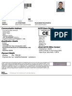 20 Jun 1997 Male SC: Communication Address GATE Exam Details