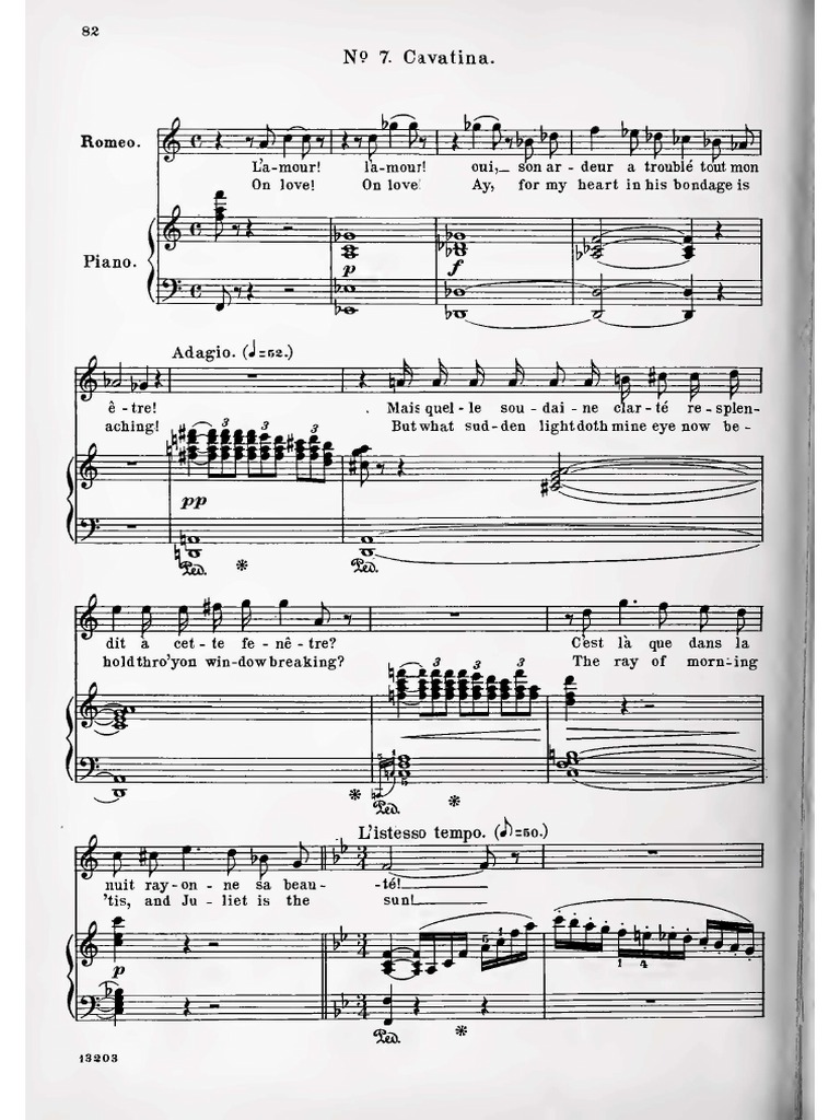 Ah Lève Toi Soleil C Gounod Pdf French Music Vocal Musical