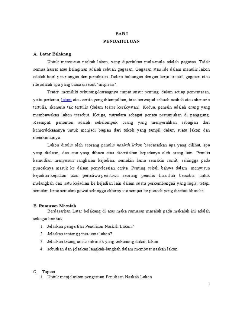 Menyusun Naskah Lakon