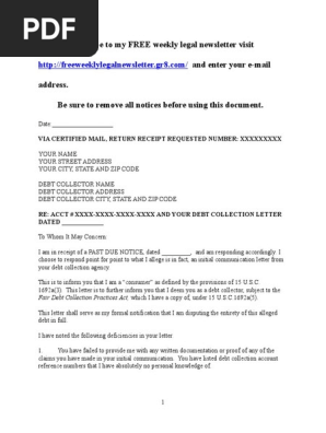 Sample Student Loan Debt Validation Letter Pdf Loans Debt