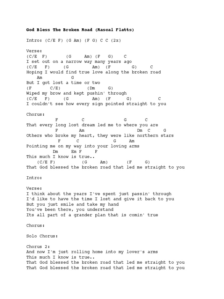 God Bless The Broken Road Rascal Flatts scribd